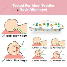 para nios pequeos con funda de almohada, 13 pulgadas x 18 pulgadas, My Little Dreamy Kids Travel Bed Pillows para dormir, funda de almohada pequea de algodn orgnico, suave y transpirable - Dinosaurio123 - Ver 6