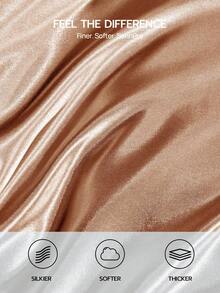 蜜月缎面枕套（1个装） - 光泽缎面丝绸枕套，奢华丝滑柔软透气，信封式开口，不含枕芯 - 适用于家居、宿舍、沙发、汽车，通过Oeko-Tex认证，送给妈妈的绝佳礼物，珊瑚橙色 - 珊瑚橙 - 查看 4