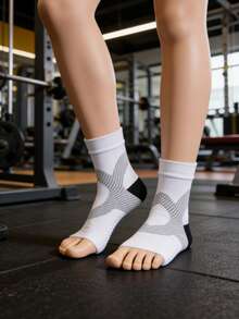 1 Pair Toeless Ankle Support Fitness Socks, Elastic Ankle Compression Sports Socks, Toeless Pressure Foot Sleeve, Sports Ankle Support, Elastic Compression Hiking Fitness Ankle Joint Protection - Multicolor - View 3