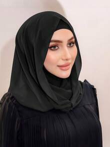 1pc Women 2 In 1 Instant Hijab Scarf, Chiffon Scarf Combo, Hijab, Soft & Breathable Material, Suitable For Hijab Outfit, Daily Wear - Premium Instant Hijab - View 12