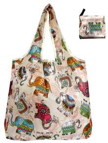 Ce sac totem pliable avec un motif d'éléphant est indispensable pour l'automne et l'hiver. Élégant et portable, il convient pour le shopping, les voyages, l'école et diverses autres occasions. Son design simple et à la mode, dans une couleur unie, est parfait pour ranger les fournitures scolaires. Ce sac de courses pliable est polyvalent. - Multicolore - Voir 9