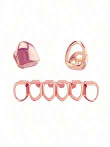 一套镂空上口和全镂空嘻哈牙套，派对俱乐部装饰，情人节礼物，男女通用，可调节，母亲节礼物 - 彩色 - 查看 5