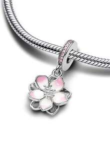 1pc Fashionable Rotating Cherry Blossom Bead Pendant, Versatile DIY Bracelet/Necklace Gift