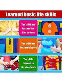 12-In-1 Busy Board - Sensory Toys, Promote Motor Skills Development - Learning Activity Book With Zipper, Buckle, Button And Lace, Suitable For Children 0+ - Ideal Birthday Gift For Boys And Girls, Random Accessory Colors Back To School - Multicolor - View 9