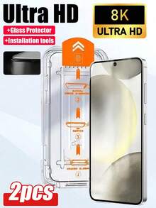 2pcs 8K Ultra HD Glass Screen Protector, Compatible With Samsung Galaxy S21 FE/S21/S21 Plus/S22/S23/S22 Plus/S24/S25, Galaxy A71/A56/A16/A17/A07, Galaxy Z Fold3/Z Fold4/Z Fold5/Z Fold6/Z Fold7 5G, Glossy Surface, 9H Hardness, Scratch-Resistant, Fingerprint-Proof, Comes With Dust Application Kit - Clear - View 37