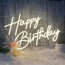 Adjustable Neon Light Birthday Party Wall Decor, LED Acrylic Lamp For Home, Room, Bar, Birthday Gift - Clear - View 4