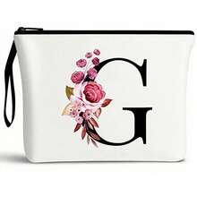 Personalized Makeup Bag, Portable Storage Pouch, Birthday Gift For Women/Mom, Gift For Best Friend, Bridesmaid Cosmetic Bag (G)