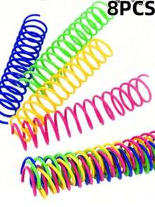 Random Color Cat Toys, Retractable Spring Ball Toys, Colorful Spring Tubes, Interactive Rolling Balls, Caged Mouse Spring Toys, Durable Indoor Cat Pet Supplies, Encourage Cat Exercise