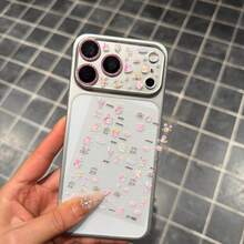 Cartoon Universe, French Fries, Cat Relief Stickers+Glitter High-Definition Rear Camera Tempered Glass Film Compatible With Apple 17 Promax, Apple 17 Pro Phone Lens Film, Camera Lens Film, With Protective Layer, Simple Design - Glitter Lens Film + Space Sticker - View 10