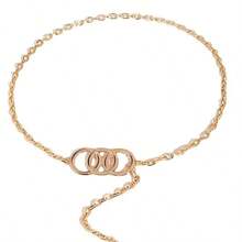 1pc Fashionable Sexy Body Chain Dress Belt, Zinc Alloy Waist Chain For Women, Solid Color Street Style, All Season - A - View 4