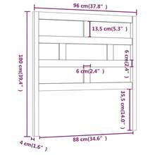vidaXL Tête de lit Marron miel 96x4x100 cm Bois massif de pin - Tabac - Voir 6