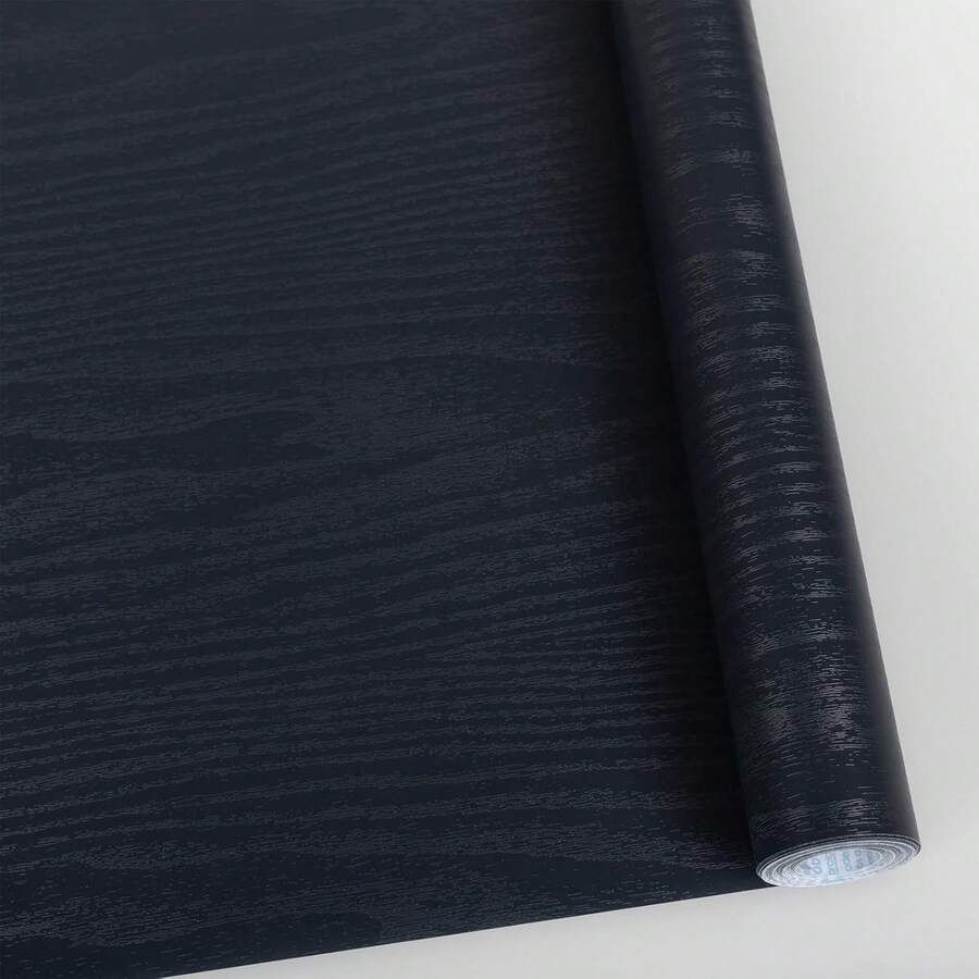 ALQD Peel And Stick Wallpaper Black Wood Paper Decorative Self-Adhesive Film Surfaces Easy To Clean Thickening Upgrade Increase Stomata And Reduces Bubble Generation 11.8 In X 78.In - Dark Blue - 查看 1
