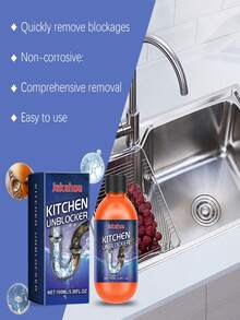 1 Bottle Instant Kitchen & Bathroom Sink Drain Cleaner - Powerful Clog Remover