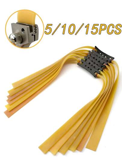 5/10/15pcs Outdoor Hunting Accessories 1.5mm Thick Flat Rubber Bands, Slingshot Flat Rubber Bands, Made Of Natural Rubber Material With High Elasticity And Strong Tension, Durable And Long-Range, Suitable For Outdoor Shooting Practice
