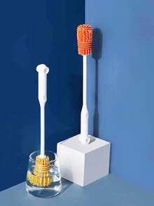 高效硅胶瓶刷，适用于清洗瓶子、杯子、马克杯、罐子、咖啡杯、酒杯和其他容器 - 紅白色 - 查看 5