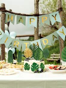 24 Artificial Tropical Palm Leaves To Create A Tropical Party Atmosphere, Including 8 Different Styles: Tropical Leaves, Monstera Leaves, And Jungle Leaves With Stems. Suitable For Hawaiian Luau Parties, Beach Table Decorations, Weddings, Birthday Themed Decorations, Hawaiian Parties, Beach Parties, Baby Showers, Wedding And Birthday Decorations, Gifts, Graduation Ceremonies, And Artificial Plant Decorations. - Green - View 8