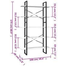 vidaXL Bibliothèque de 5 niveaux Blanc 100x30x175 cm Bois de pin - Blanc - Voir 5