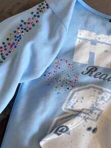 Men's 3D Graphic Zip Up Hoodie Streetwear Oversized Blue Jacket For Casual Fall Winter Hip Hop Style - Màu xanh lam - Xem 4