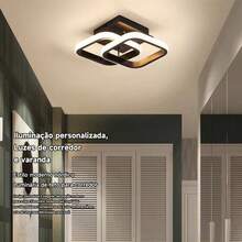 One-Piece Indoor Pendant Light, Double-Sided Ceiling Light, 3000K-6000K, Suitable For Hallways, Staircases, Balconies, Terraces, Living Rooms, And Kitchens. - Black - View 2