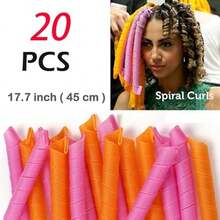 20PCS 45CM Magic Curly Hair Tools Curl DIY Rizadores para el cabello Herramienta espiral Circle Magic Styling Rollers - 45 centímetros - Ver 3