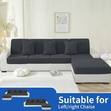 YSTYLE 1 Piece Solid Color Sofa Cover, Modern Stretch Polyester Universal Non-Slip Washable Soft Stain Resistant Sofa Cushion Covers For Living Room - Dark Grey - View 6