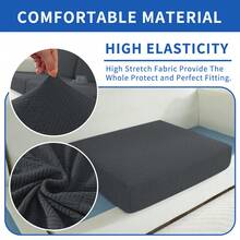 YSTYLE 1 Piece Solid Color Sofa Cover, Modern Stretch Polyester Universal Non-Slip Washable Soft Stain Resistant Sofa Cushion Covers For Living Room - Dark Grey - View 7