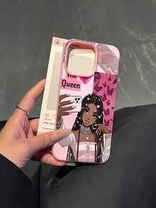 Funda para teléfono Pink Butterfly Queen compatible con fundas para teléfonos   17  16 Pro Max  15 Pro Max  13 y  12 Elegante, duradera y perfecta para los amantes de la moda Un gran regalo para familiares, amigos y seres queridos - Rosa - Ver 2