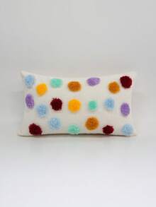 1个/2个彩色波点毛绒抱枕套，现代简约奢华风格装饰靠垫套，不含枕芯，柔软雪尼尔面料，17.7*17.7英寸（45*45厘米）/11.81*19.68英寸（30*50厘米），适用于客厅沙发、卧室、沙发、床等装饰，是情人节的绝佳礼物。 - 彩色 - 查看 8