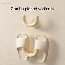 Estante para zapatillas de baño para el hogar, tipo de ventosa sin perforación, montado en la pared, gancho de almacenamiento específico para inodoro - Multicolor - Ver 2