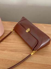 Túi đeo vai cổ điển dành cho nữ, khóa cài, lớp lót polyester, dây đeo vai có thể điều chỉnh, túi xách tay kiểu retro, túi đeo vai hàng ngày | Túi đeo vai cổ điển | Túi xách bền chắc. - Nhiều màu - Xem 4