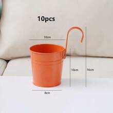 10 buc/set Ferro Pastoral Veranda jardiniere, găleată metalică suspendată pe perete, suport pentru flori, ghiveci, decor de grădină - Multicolor - Vizualizare 22