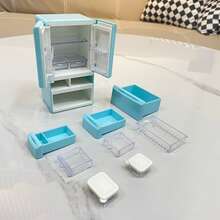 Mô hình tủ lạnh nhiều cửa thu nhỏ kèm 10 món ăn mini các loại, mô phỏng cảnh phòng thu nhỏ chân thực, đồ chơi sáng tạo, thích hợp cho nhà búp bê, không dùng điện, chất liệu nhựa ABS, lý tưởng cho thanh thiếu niên từ 14 tuổi trở lên, quà tặng cho bạn bè, quà tặng tiệc tùng, quà tặng lễ Phục sinh. - Một kích thước - Xem 8
