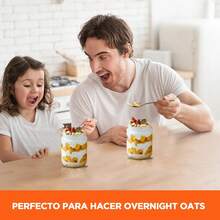 Tendencia4 Pzs Recipientes De Avena Overnight Vidrio Mason Jar 16 OzCalidad premium - Blanco - Ver 8