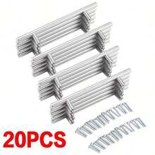 20pcs Kitchen Cupboard Cabinet T-Bar Door Handle Brushed Stainless Steel Silvery, Cabinet Hardware, Furniture Handles, Modern Cabinet Pulls, Minimalist Handles, Highquality Metal, Durable Hardware, Tshaped Handles, Draw Knob Bar Furniture Door Kit, Drawers - Cabinet Door Hardware - 20 PCS - View 12
