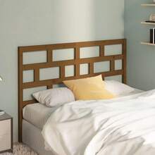 vidaXL Tête de lit Marron Miel 126x4x100 cm Bois massif de pin - Castano - Visualizzare 1