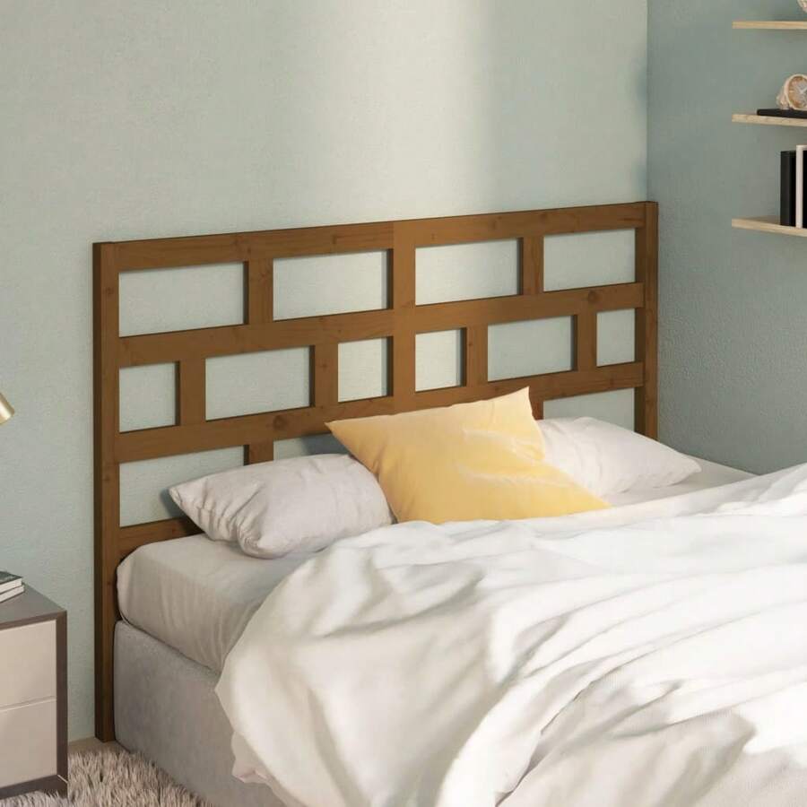 vidaXL Tête de lit Marron Miel 126x4x100 cm Bois massif de pin - Castano - Visualizzare 1