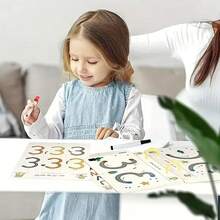 36页可重复使用练习本 - 4支笔+橡皮擦，可擦贴纸，适合儿童绘画和练字，新年和圣诞节礼物（配件款式和颜色随机） - 彩色 - 查看 3