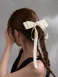 1个女士双层蝴蝶结发夹，时尚优雅的职场发饰，适合各种场合，可爱情人节爪夹发夹，发卡，校园用品，大学，女士冬季装扮，蝴蝶结，发饰，头饰，女士发饰，发夹 - 黑色 - 查看 10