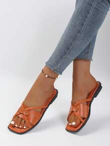 Summer Casual Versatile Flat Sandals - Burnt Orange - View 5