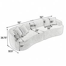 Oversized Sectional Sofa For Living Room, 104" Modern Luxury Plush Chenille Sofa 4-Seater Extra Deep & Wide Seat Curved Cloud Couch With 4 Throw Pillows, No Assembly Required - 棕色 - 查看 2