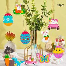 Easter Tree Ornaments Cute Bunny Easter Egg Chick Carrot Ornaments Mini Wooden Decorations For Home - Colorful - View 1