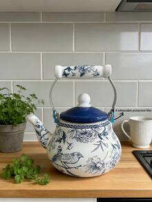 SummitPulse 1 ấm đun nước tráng men sứ xanh trắng kiểu Trung Quốc, thích hợp cho mọi mùa, tương thích với bếp lửa và bếp từ, đa chức năng dùng để đun nước, pha trà, cà phê, là món quà lý tưởng cho bạn bè và gia đình vào các dịp lễ và sinh nhật. - Xanh và Trắng - Xem 16