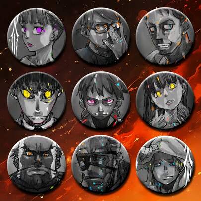 1件炎炎消防队2水墨系列周边商品，真罗、日奈、亚瑟，高品质礼品手办