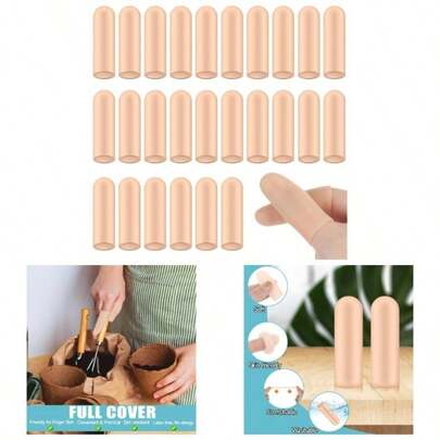 26pcs White Silicone Finger Protectors, Finger Cots Small, Finger Covers, Finger Tip Band - Aids Finger Cracking Finger