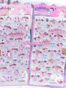 3D立体浮雕贴纸，可爱卡通女孩设计，趣味水晶果冻装饰贴纸，适用于水瓶，防水多用途贴纸，适用于桌面，多种款式（颜色可能略有差异） - 彩色 - 查看 10