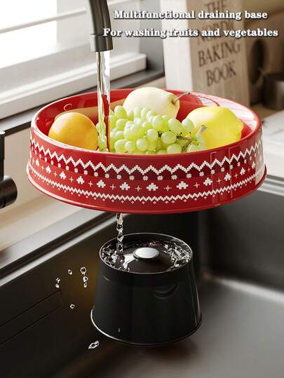 1 stuk vintage stijl, magnetische fruitschaal met patroon, holle en afneembare bodem, geschikt voor alle seizoenen. Perfect voor woonkamerdecoratie, familiebijeenkomsten, als fruitschaal, dessertbord, schaal voor gedroogd fruit, cupcakehouder of sieradenbakje.