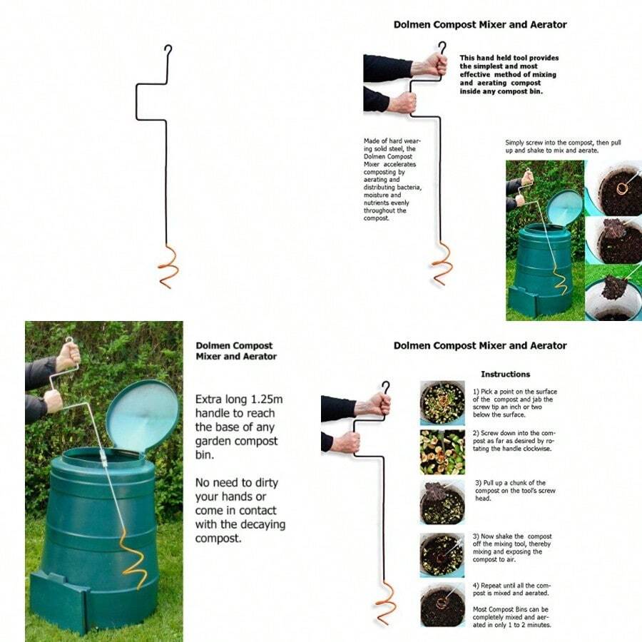 Dolmen Compost Mixer And Aerator - Black - View 1