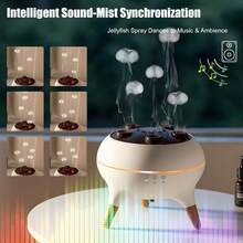 Valentine's Day Gift, Best-Selling Jellyfish Aroma Diffuser, Humidifier, Essential Oil Diffuser, Emits Jellyfish-Like Mist Rings, 7-Color Gradient Mood Lighting, Ideal For Parties/Dates/Home/Daily Use, Jellyfish Mode + Direct Spray Dual Mode, Automatic Jellyfish Mist Pulsing With Music