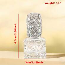 精美水晶装饰香水喷雾瓶 - 可重复灌装，优雅女士礼物，便携式时尚香水喷雾，适用于香水、精油和奢华礼品，时尚化妆配件 | 镶钻 | 优雅女士的最佳旅行礼物 - 白色 - 查看 9