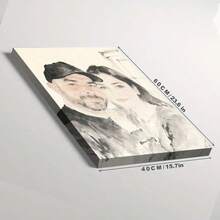 1幅定制2D平面框帆布墙画，趣味卡通肖像画，夸张滑稽的动漫人物肖像墙饰，情侣、朋友、家人、宠物、办公室和家居装饰的理想礼物 - 彩色 - 查看 4